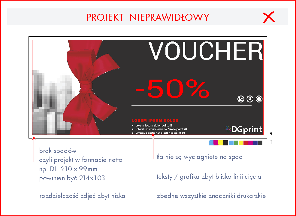 voucher - przygotowanie projektu Drukarnia DGprint.pl